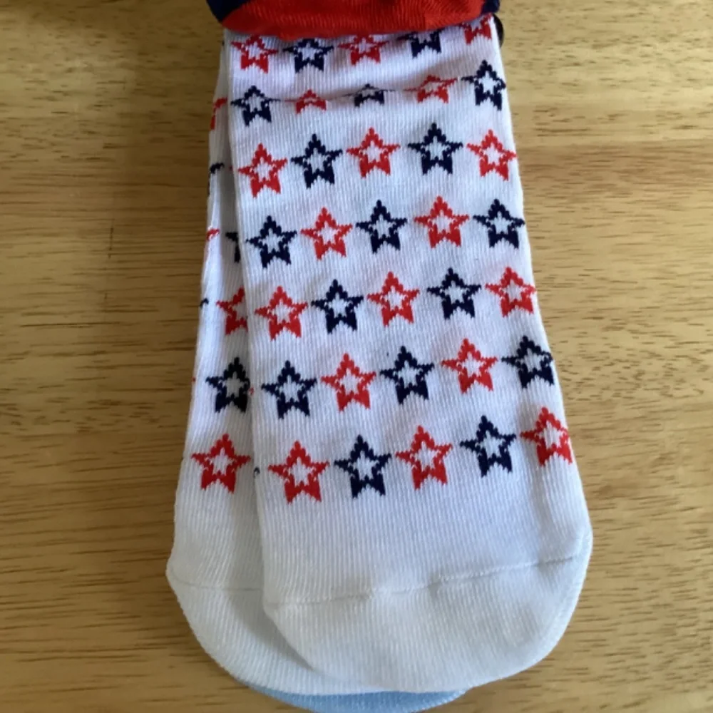 9 Pairs 4th of July Low Cut Socks Shoe Size 4-10 for sale